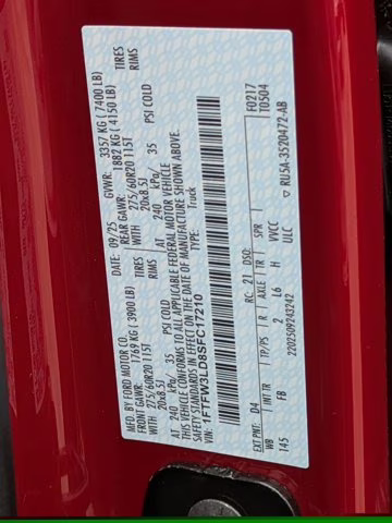 2025 Red Metallic Ford F-150 XLT 4X4 Truck