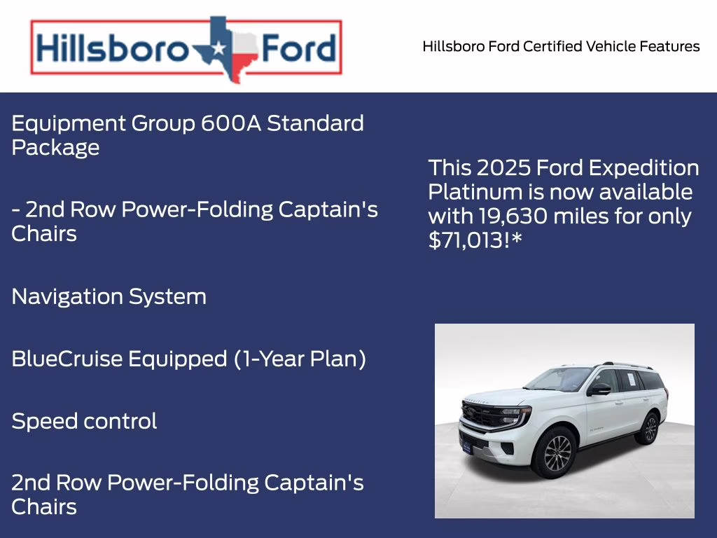 2025 Star White Metallic Tri-Coat Ford Expedition Platinum 4X4 SUV