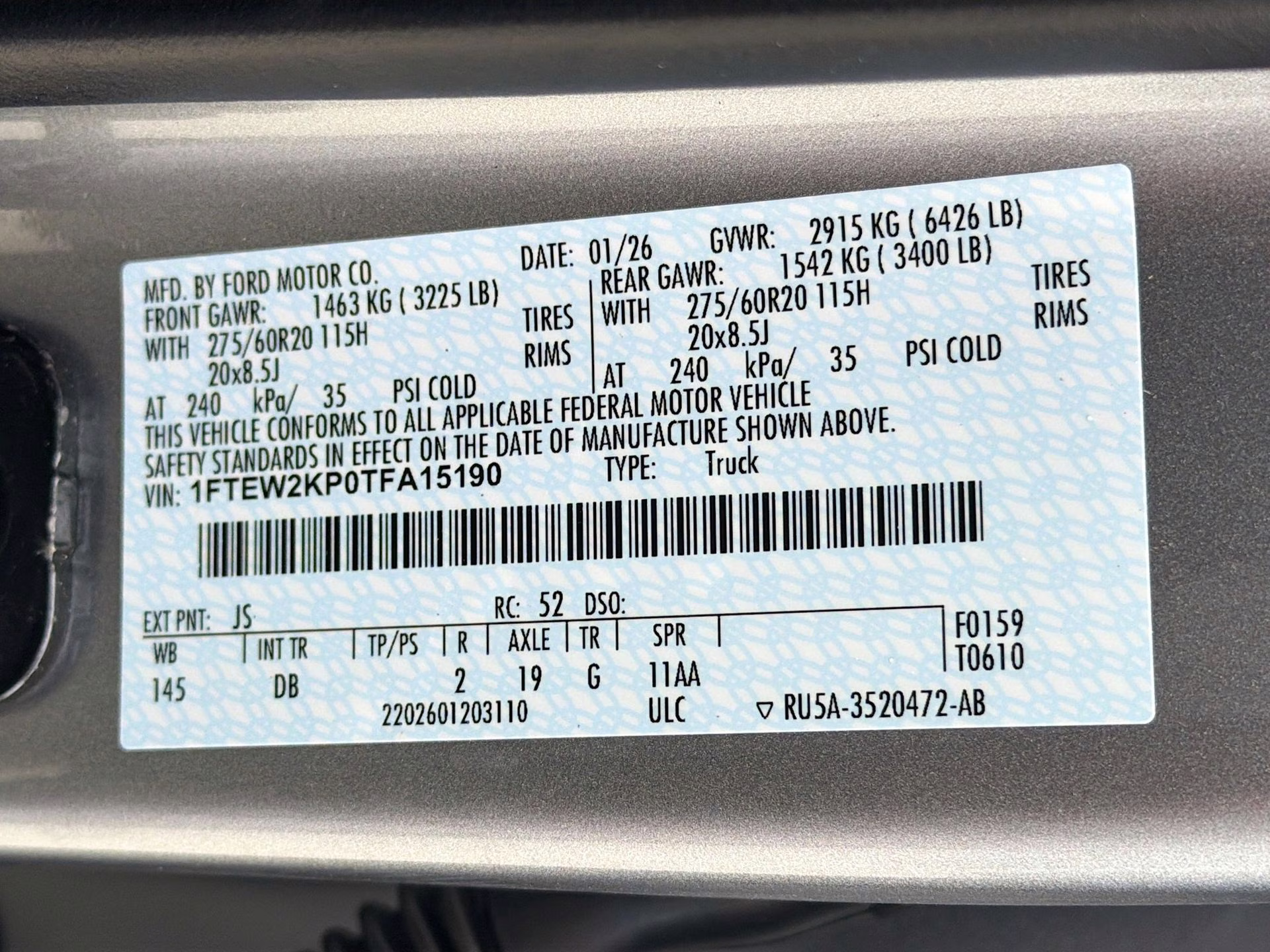 2026 Iconic Silver Metallic Ford F-150 STX RWD Truck