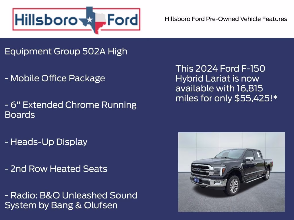 2024 Agate Black Metallic Ford F-150 Lariat 4X4 Truck