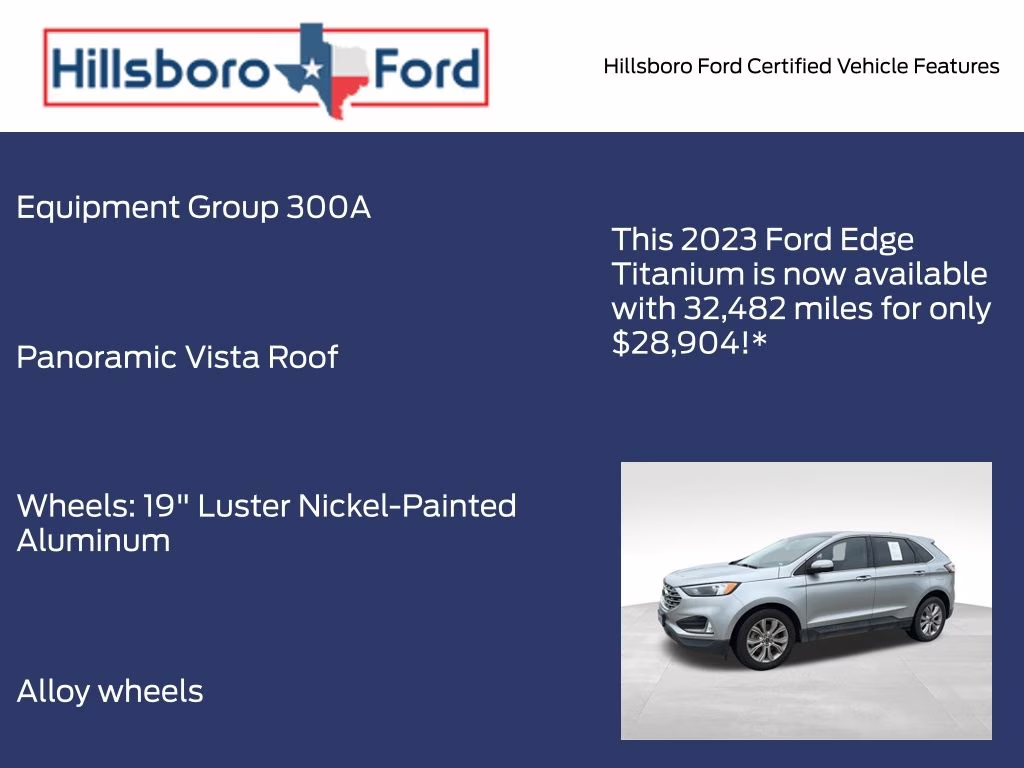 2023 Iconic Silver Metallic Ford Edge Titanium AWD SUV