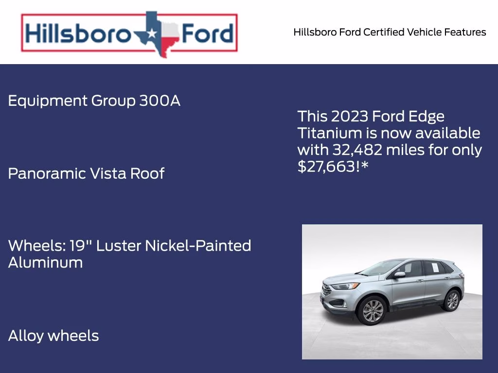 2023 Iconic Silver Metallic Ford Edge Titanium AWD SUV