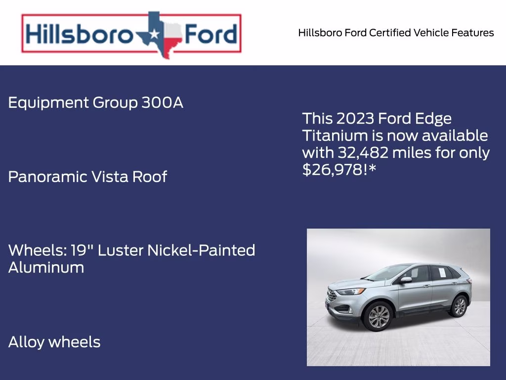 2023 Iconic Silver Metallic Ford Edge Titanium AWD SUV
