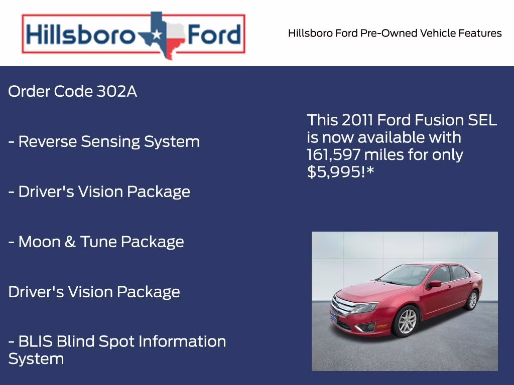 2011 Red Candy Metallic Tinted Clearcoat Ford Fusion SEL FWD Sedan