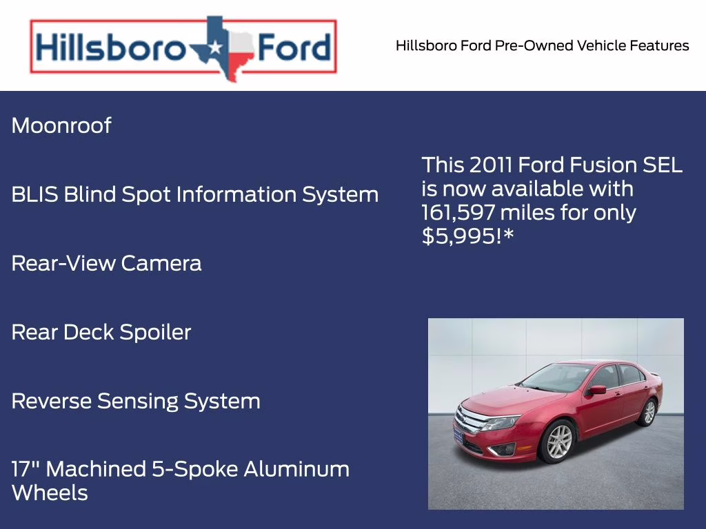 2011 Red Candy Metallic Tinted Clearcoat Ford Fusion SEL FWD Sedan