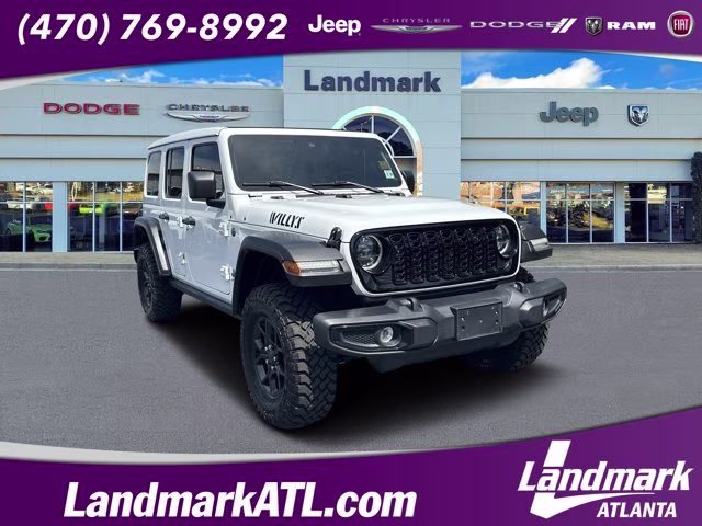 2024 Bright White Clearcoat Jeep Wrangler 4xe Willys 4X4 Convertible