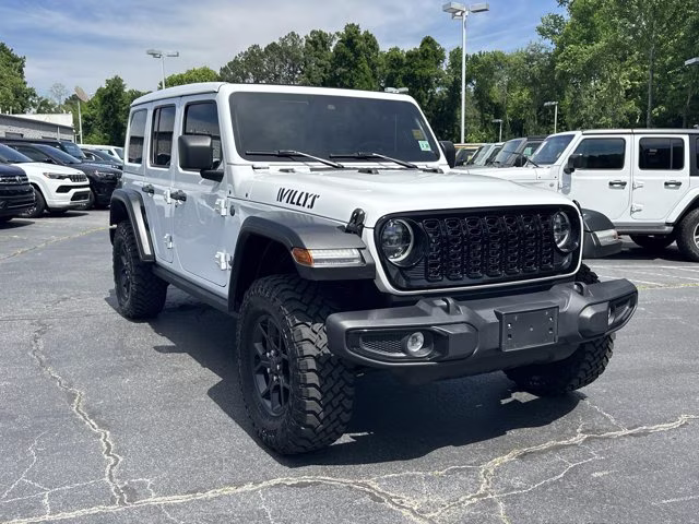 2024 Bright White Clearcoat Jeep Wrangler 4xe Willys 4X4 Convertible