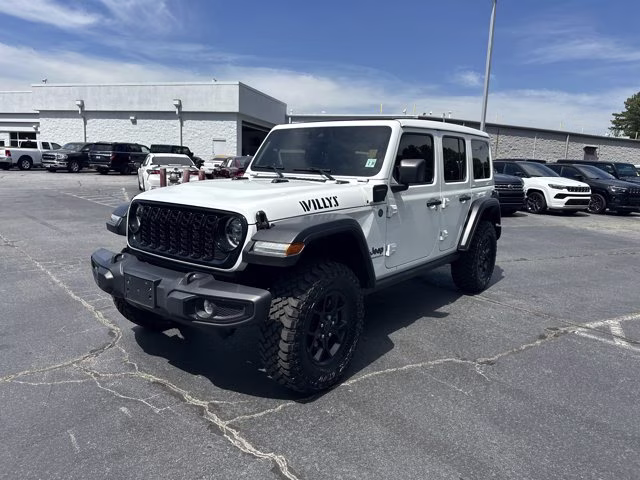 2024 Bright White Clearcoat Jeep Wrangler 4xe Willys 4X4 Convertible