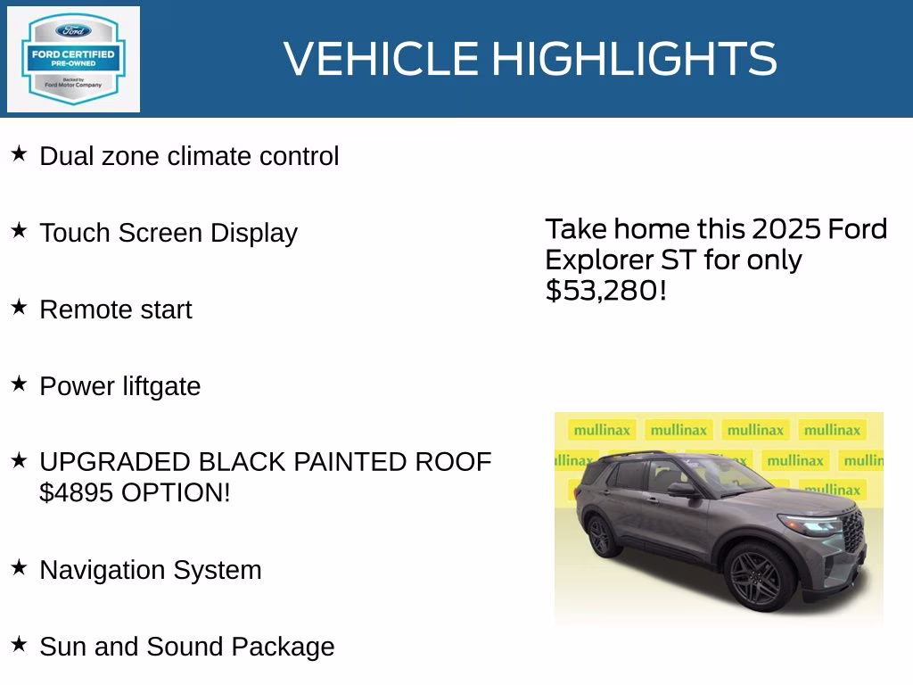 2025 Carbonized Gray Metallic Ford Explorer ST 4X4 SUV