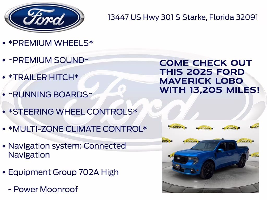 2025 Blue Ford Maverick Lobo High AWD Truck