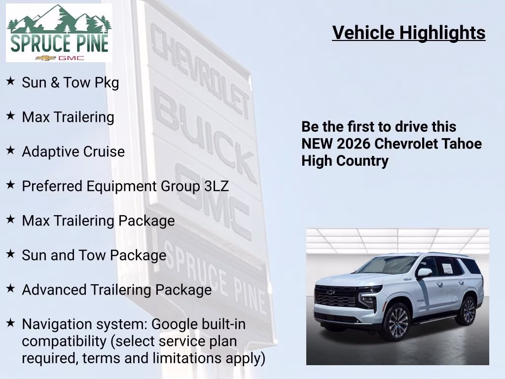 2026 Polar White Tricoat Chevrolet Tahoe High Country 4X4 SUV