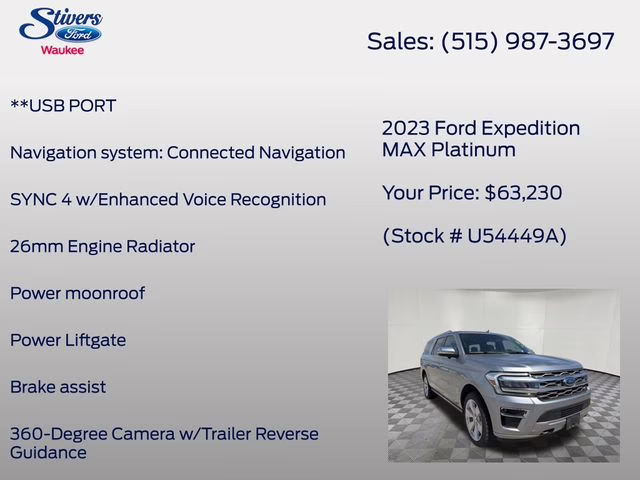 2023 Silver Metallic Ford Expedition Max Platinum 4X4 SUV
