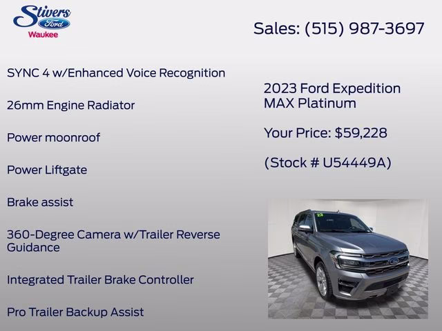 2023 Silver Metallic Ford Expedition Max Platinum 4X4 SUV