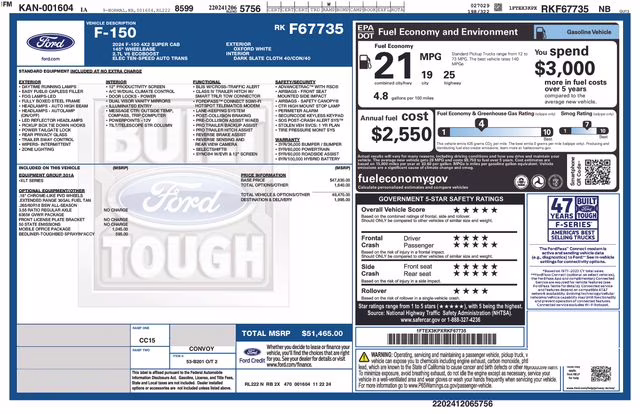 2024 Oxford White Ford F-150 XLT RWD Truck