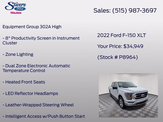2022 Oxford White Ford F-150 XLT 4X4 Truck