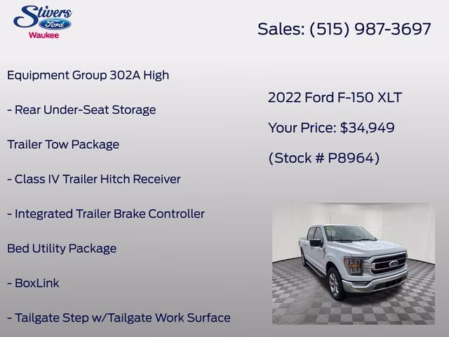 2022 Oxford White Ford F-150 XLT 4X4 Truck