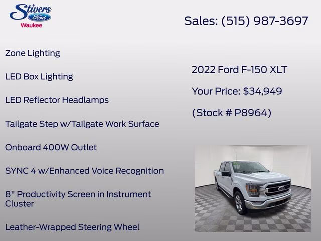 2022 Oxford White Ford F-150 XLT 4X4 Truck
