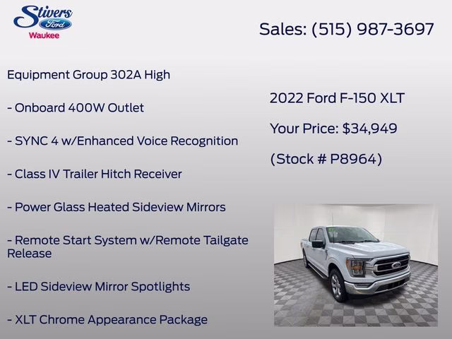 2022 Oxford White Ford F-150 XLT 4X4 Truck