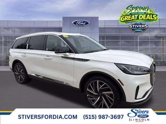 2026 Pristine White Metallic Tri-Coat Lincoln Aviator Reserve AWD SUV