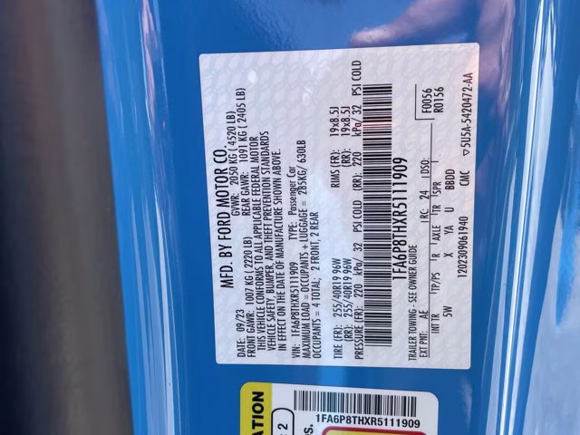 2024 Grabber Blue Metallic Ford Mustang EcoBoost Premium RWD Coupe