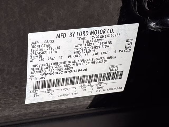 2023 Black Metallic Ford Explorer ST 4X4 SUV