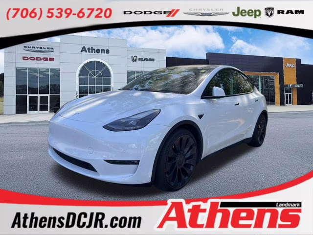 2022 White Tesla Model Y Performance AWD SUV