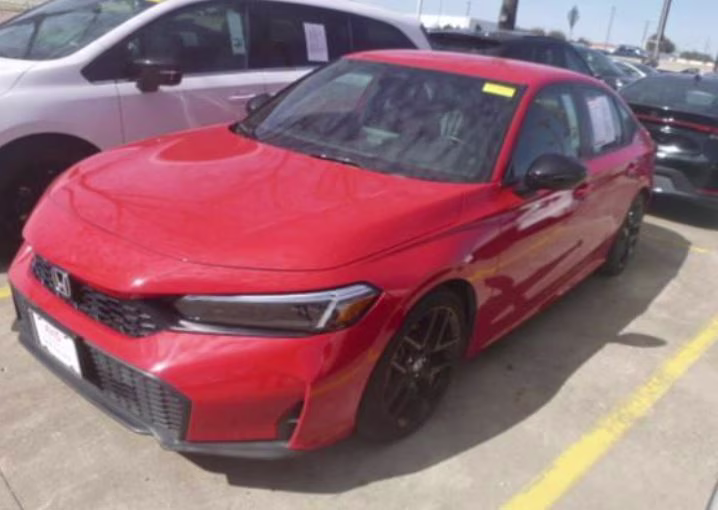 2025 Red Honda Civic Sport FWD Sedan