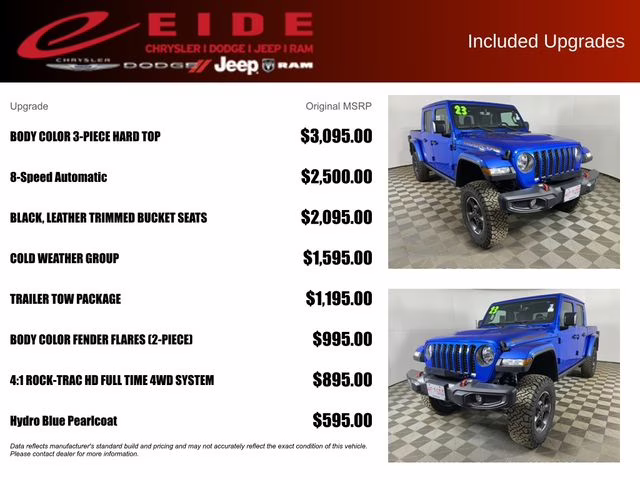 2023 Hydro Blue Pearlcoat Jeep Gladiator Rubicon 4X4 Truck