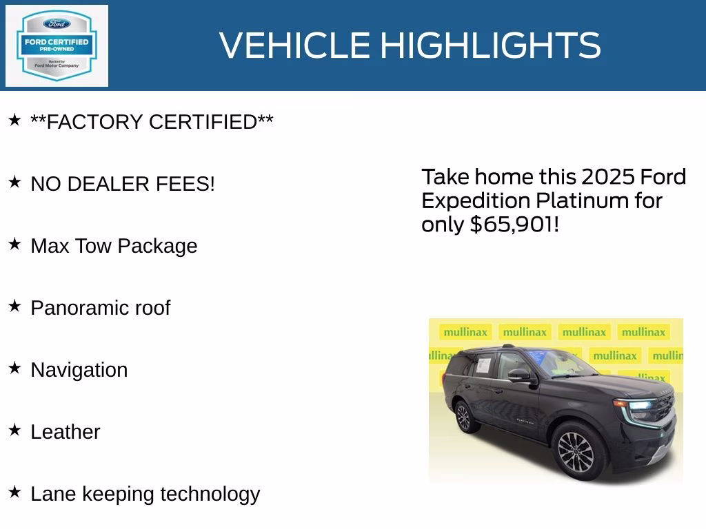 2025 Agate Black Metallic Ford Expedition Platinum 4X4 SUV