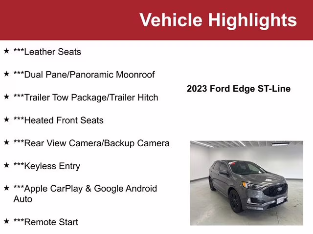 Used 2023 Ford Edge ST-Line with VIN 2FMPK4J96PBA15118 for sale in Waite Park, Minnesota