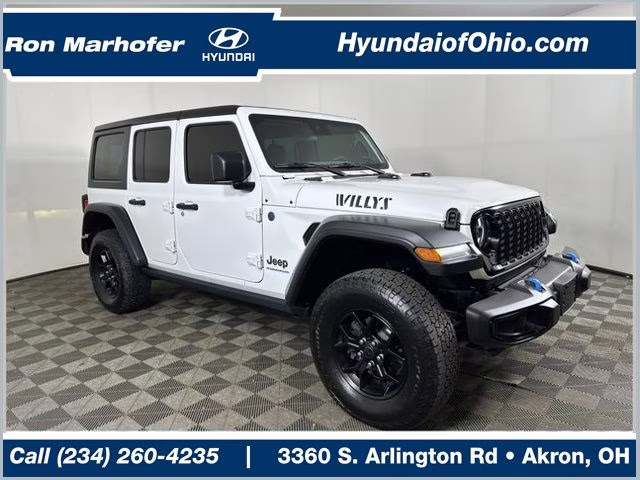 2024 Bright White Clearcoat Jeep Wrangler Willys 4xe 4X4 SUV