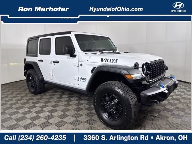 2024 Bright White Clearcoat Jeep Wrangler Willys 4xe 4X4 SUV