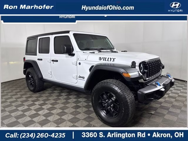 2024 Bright White Clearcoat Jeep Wrangler Willys 4xe 4X4 SUV