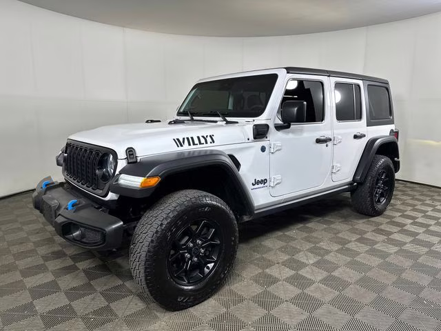 2024 Bright White Clearcoat Jeep Wrangler Willys 4xe 4X4 SUV