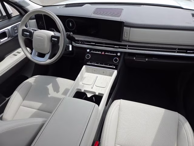 2026 Serenity White Hyundai Santa Fe Hybrid Calligraphy AWD SUV