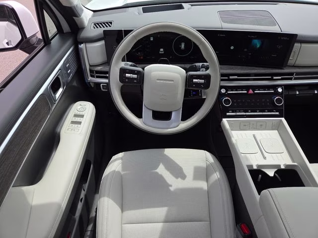 2026 Serenity White Hyundai Santa Fe Hybrid Calligraphy AWD SUV