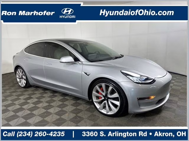 2018 Silver Tesla Model 3 Performance AWD Sedan