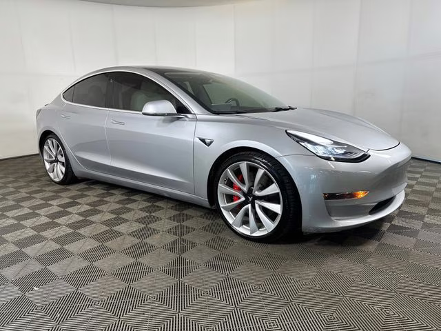 2018 Silver Tesla Model 3 Performance AWD Sedan