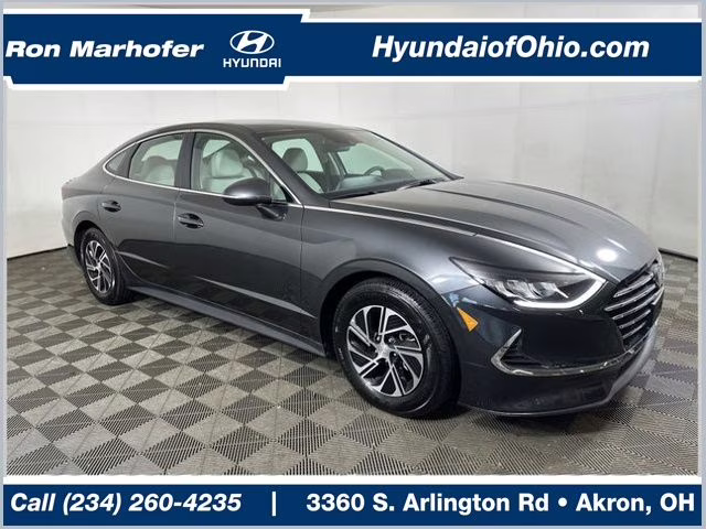 2023 Portofino Gray Hyundai Sonata Hybrid Blue FWD Sedan