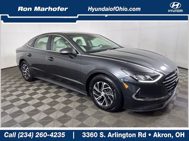 2023 Portofino Gray Hyundai Sonata Hybrid Blue FWD Sedan