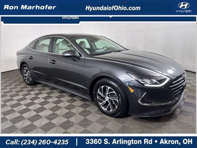 2023 Portofino Gray Hyundai Sonata Hybrid Blue FWD Sedan