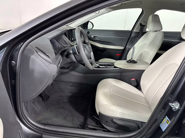 2023 Portofino Gray Hyundai Sonata Hybrid Blue FWD Sedan