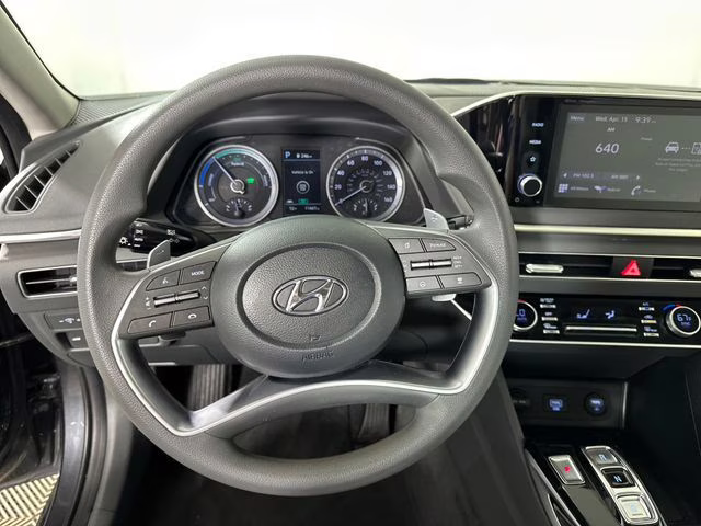 2023 Portofino Gray Hyundai Sonata Hybrid Blue FWD Sedan