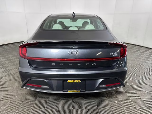2023 Portofino Gray Hyundai Sonata Hybrid Blue FWD Sedan