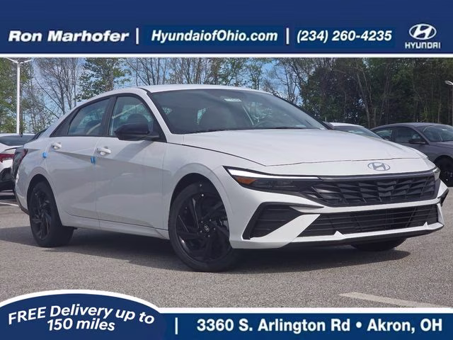 2026 Serenity White Hyundai Elantra SEL Sport FWD Sedan