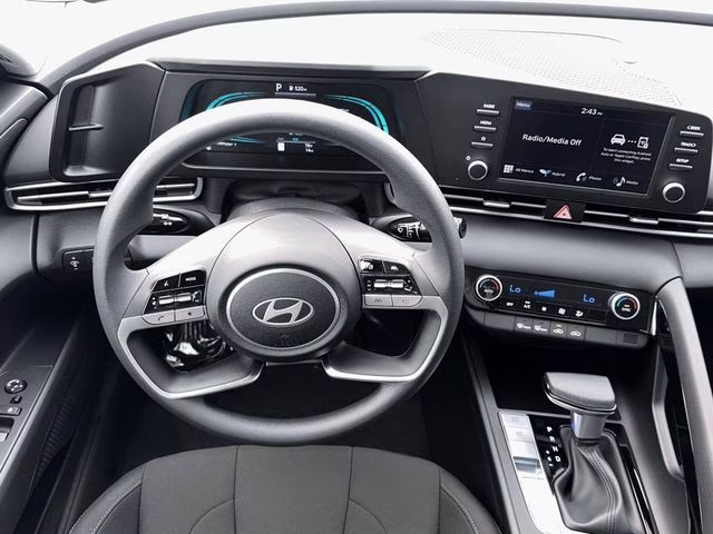 2026 Serenity White Hyundai Elantra Hybrid Blue FWD Sedan