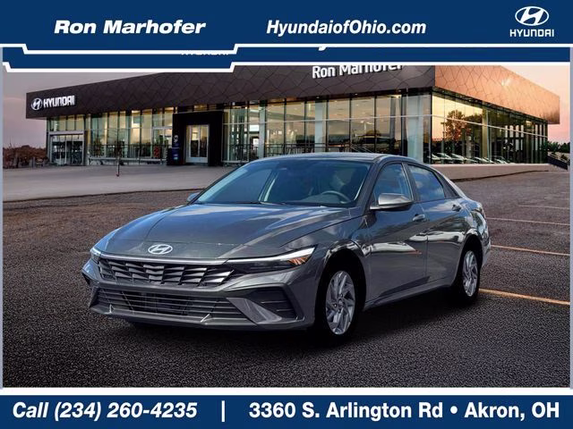 2026 Amazon Gray Hyundai Elantra Hybrid Blue FWD Sedan
