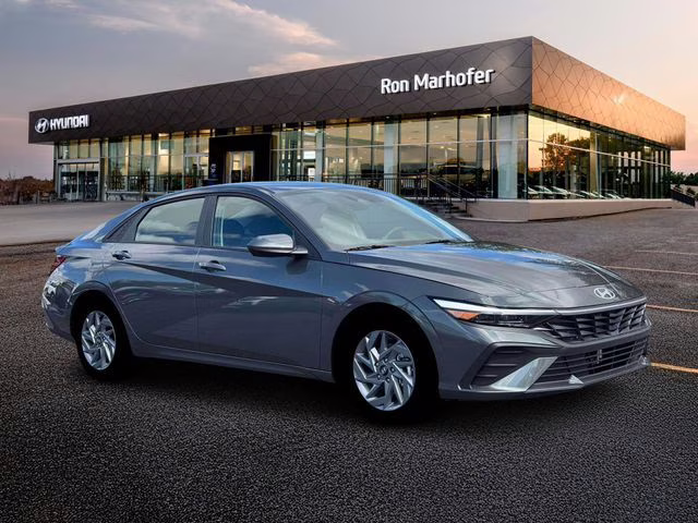 2026 Amazon Gray Hyundai Elantra Hybrid Blue FWD Sedan