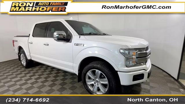 2019 White Platinum Clearcoat Metallic Ford F-150 Platinum 4X4 Truck