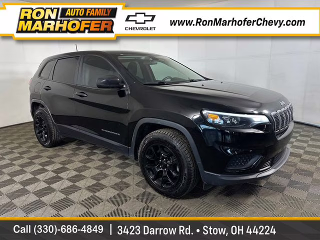 2020 Diamond Black Crystal Pearlcoat Jeep Cherokee Sport SUV